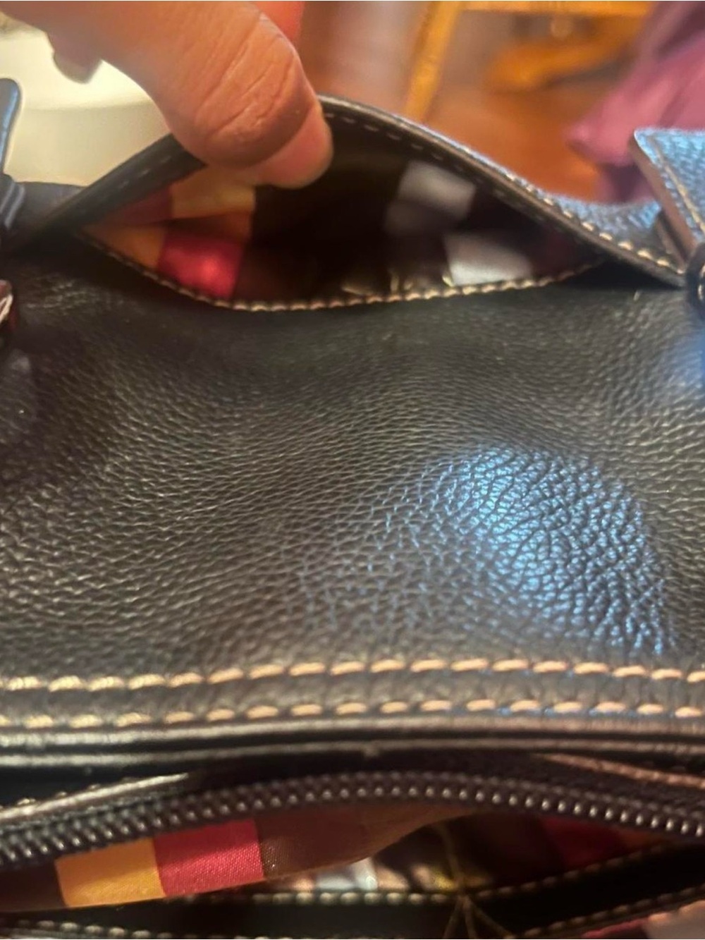 Black Leather-Style Women's Tote Bag with Buckle Accents - Picture 5 of 6